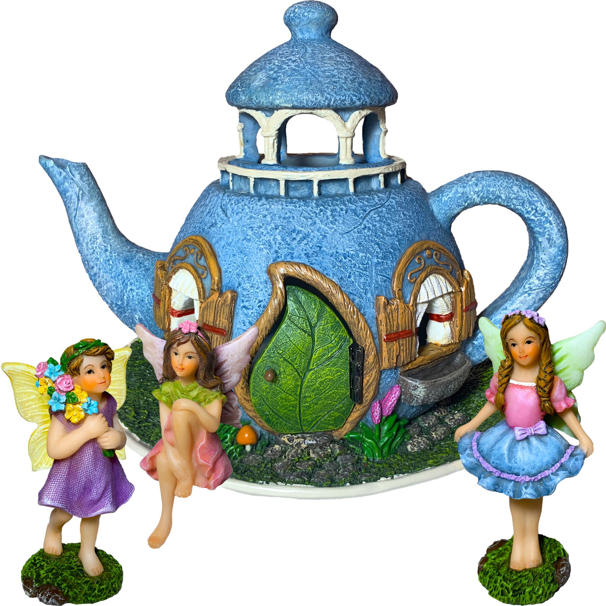Mood Lab teapot house front view showing whimsical design and durable finish