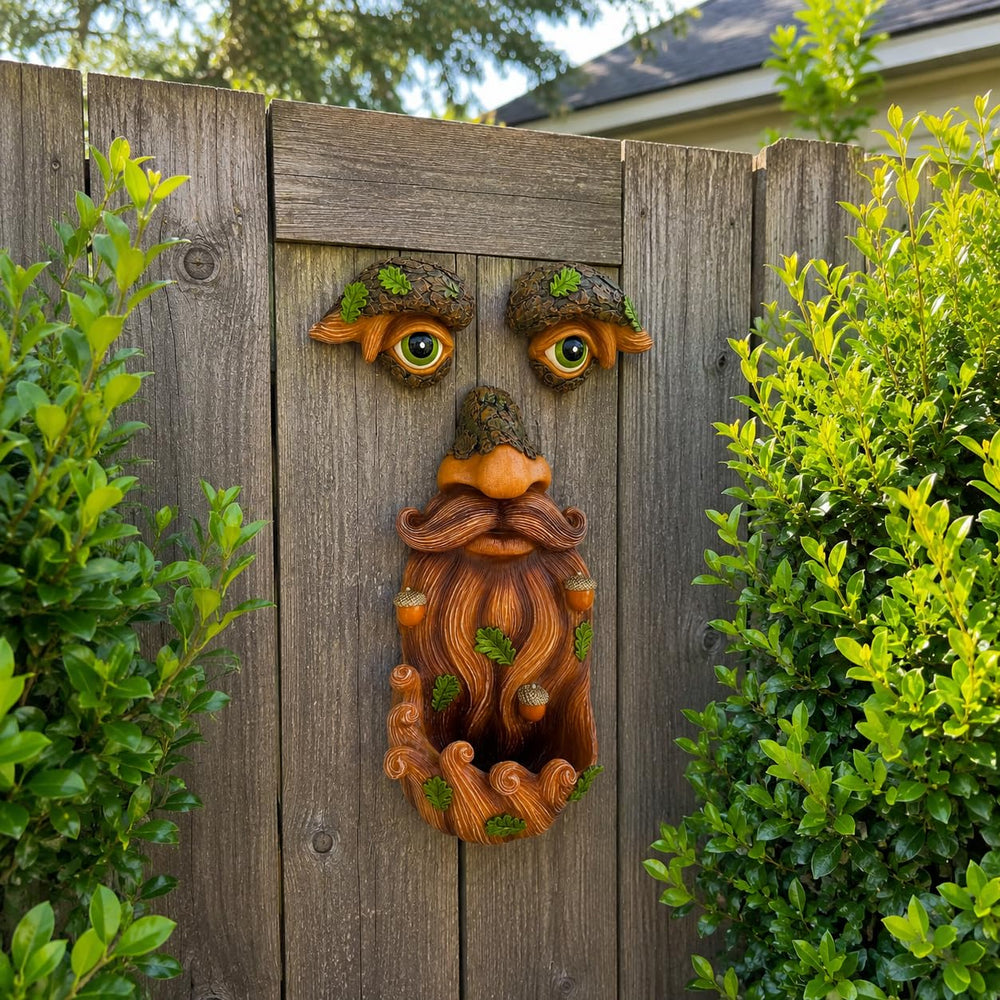 Mood Lab on wooden fence illustrating versatile mounting and curb appeal benefit