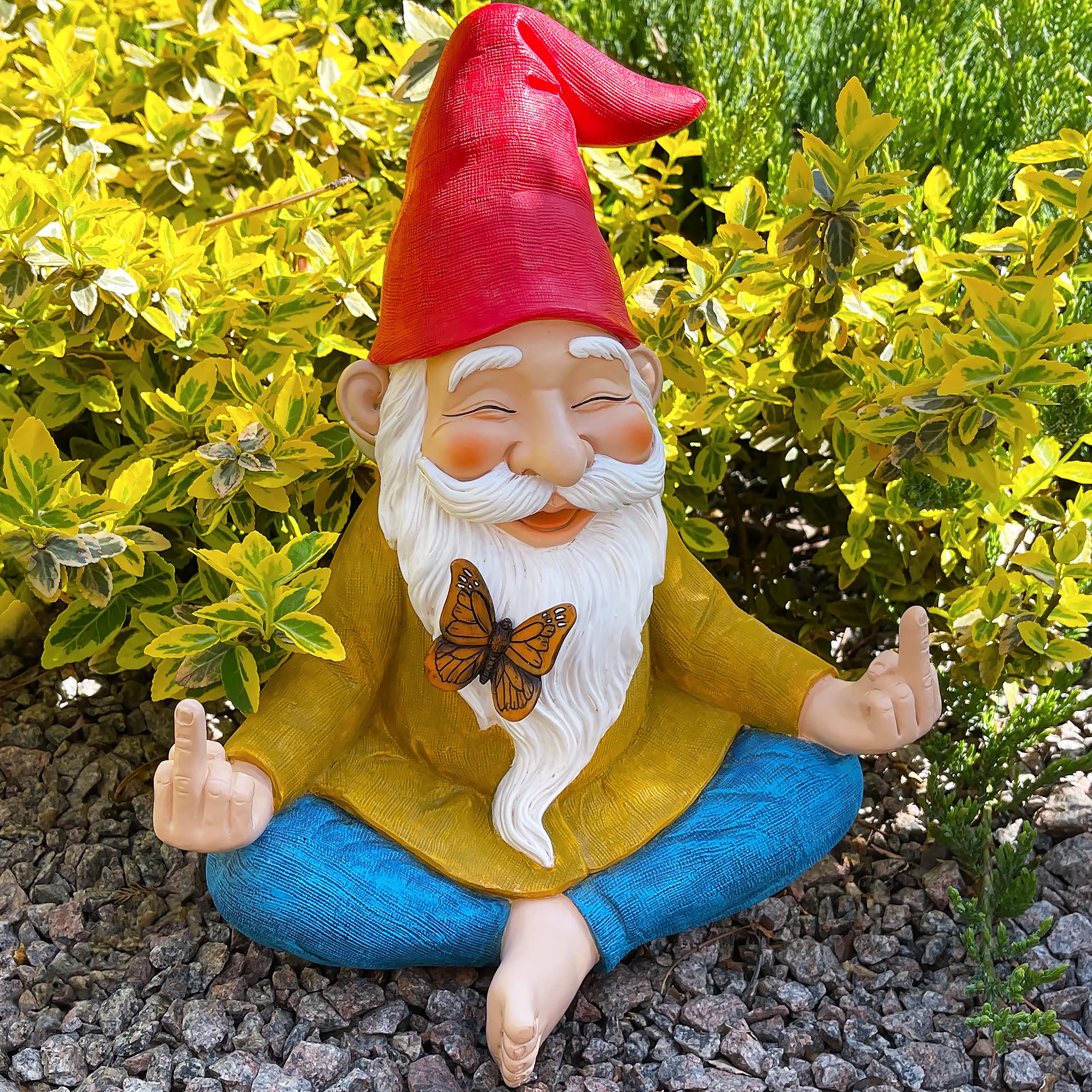 Mood Lab gnome next to potted plant showing scale and versatile placement