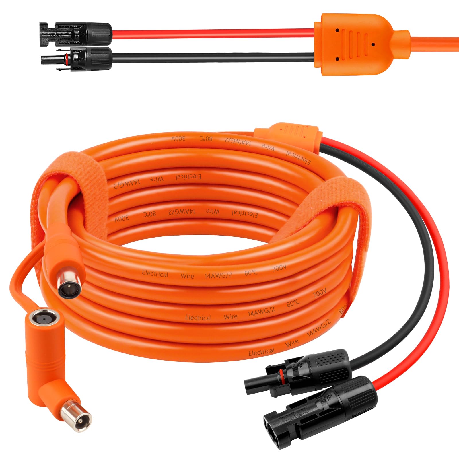 MOOKEERF front view showing connectors and orange jacket for easy identification
