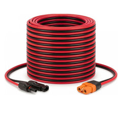 MOOKEERF front view of 30ft 10AWG solar to XT60i cable highlighting connector and jacket for reliable connections