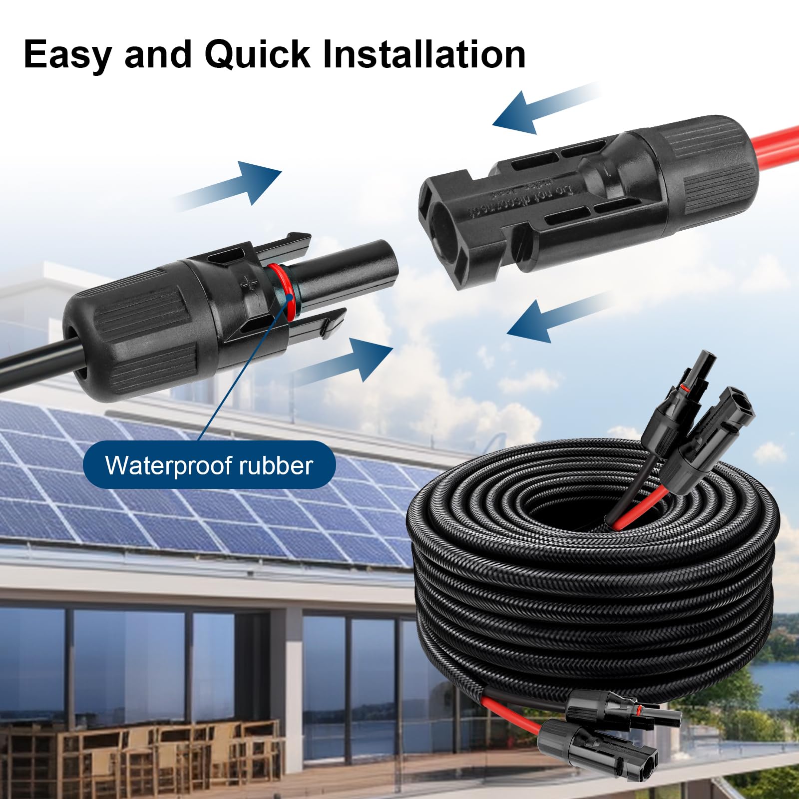 MOOKEERF red and black 20FT cables paired for clear polarity identification