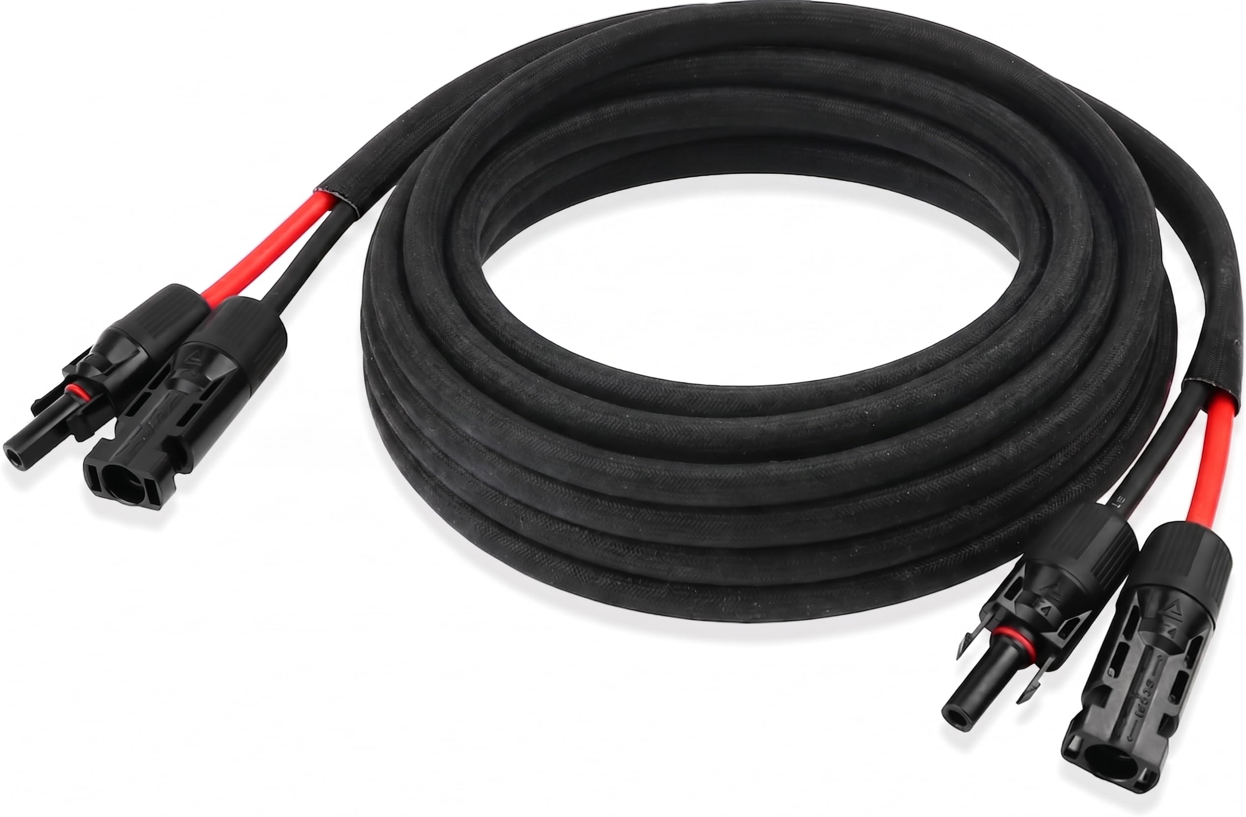 MOOKEERF front view of paired 15FT 10AWG cables showing connectors and color coding for easy installation