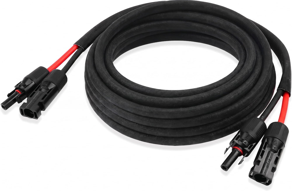 MOOKEERF front view of paired 15FT 10AWG cables showing connectors and color coding for easy installation