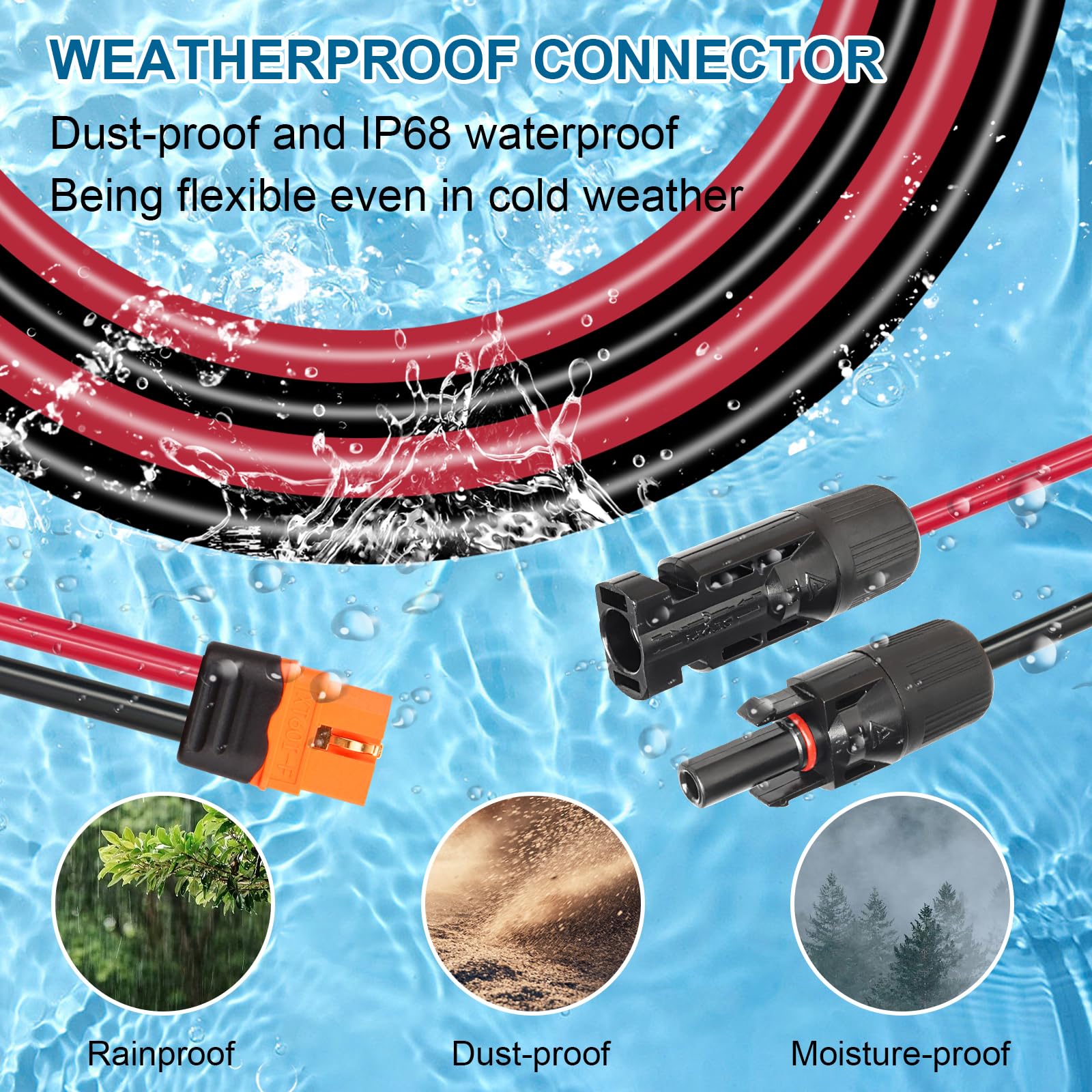 MOOKEERF waterproof connector seal illustrating moisture resistance benefit