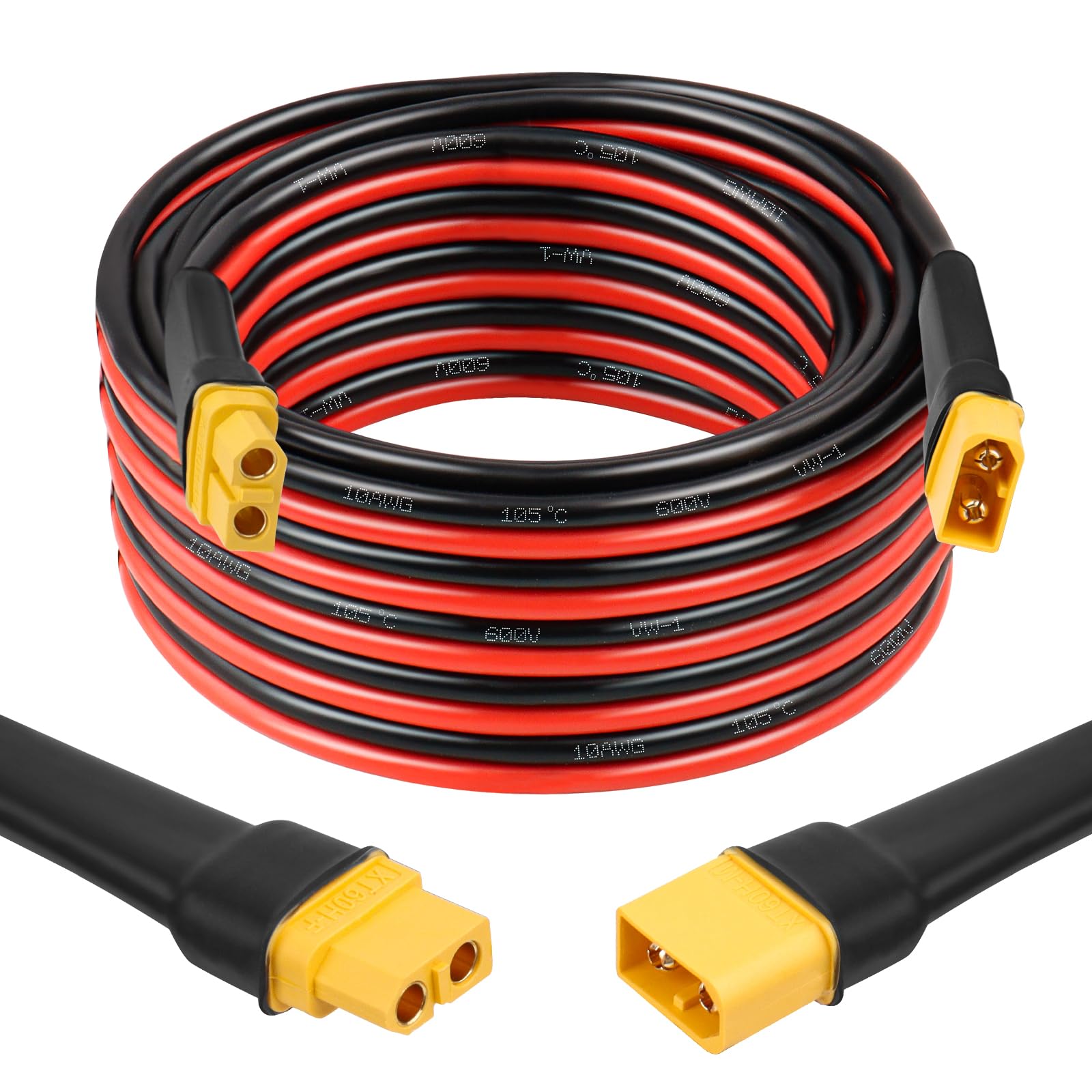MOOKEERF XT60 front view showing molded male and female connectors for secure connection