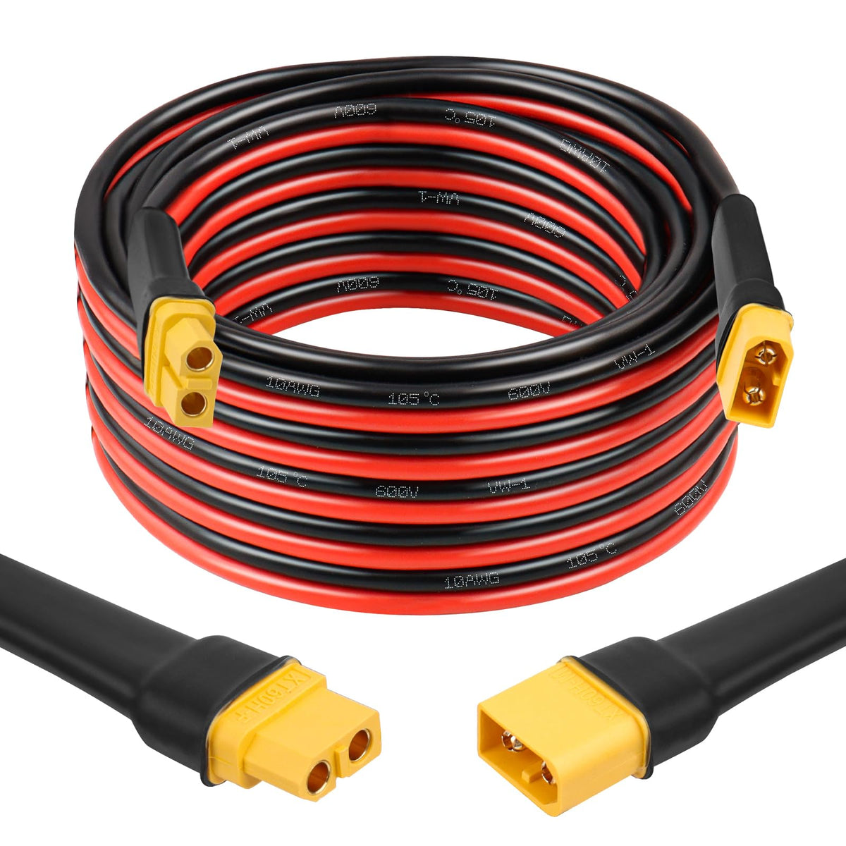 MOOKEERF XT60 front view showing molded male and female connectors for secure connection