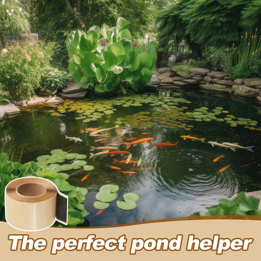 Mooliwe tape sealed around pond fitting for leak-resistant finish