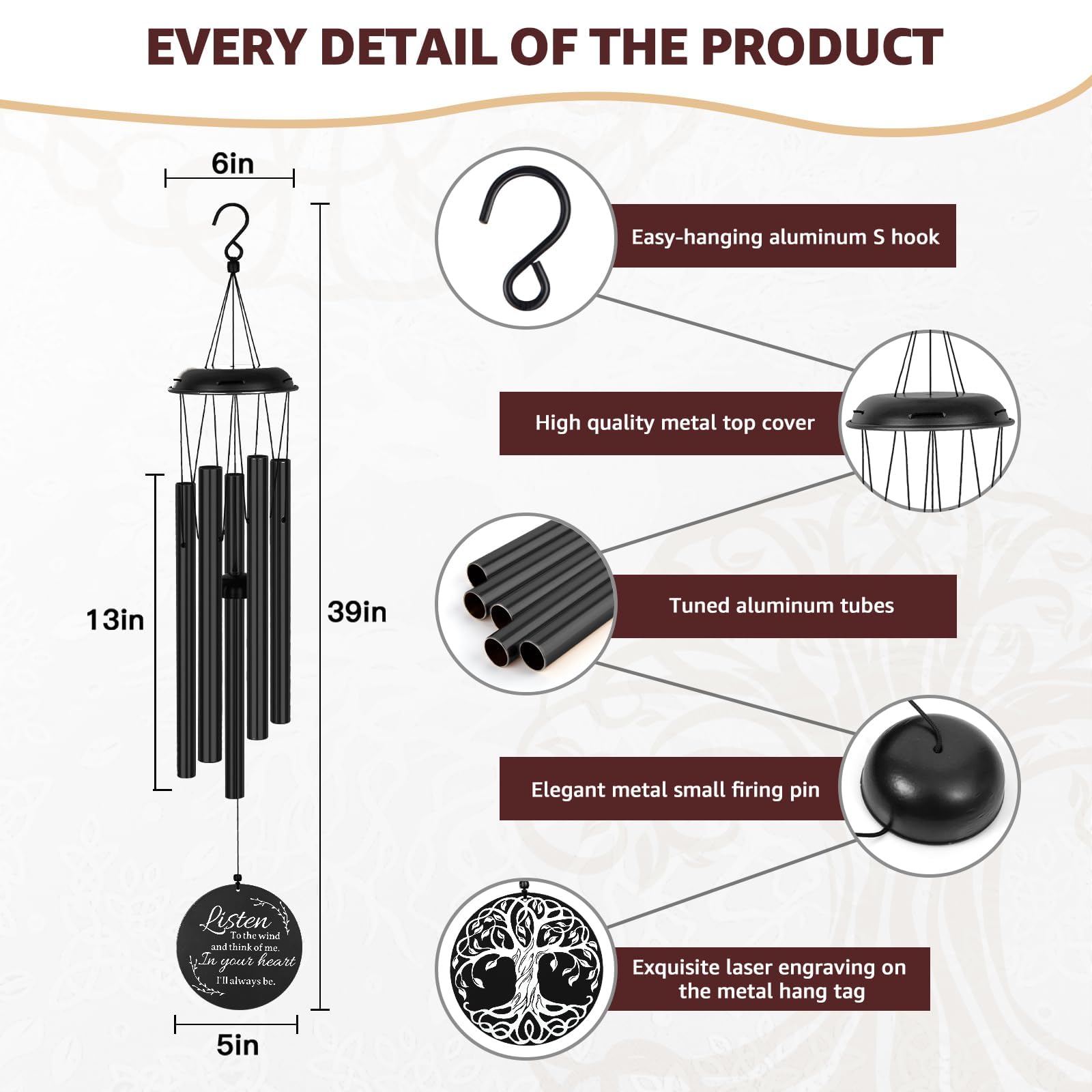 Mooncraftlogy wind chime hung on porch rail creating soothing outdoor ambiance