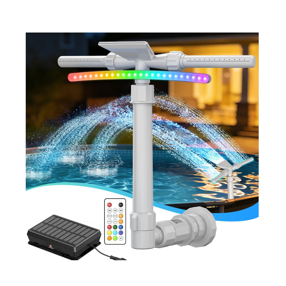 Mooroer front view of fountain showing stable base and compact profile benefit: secure install