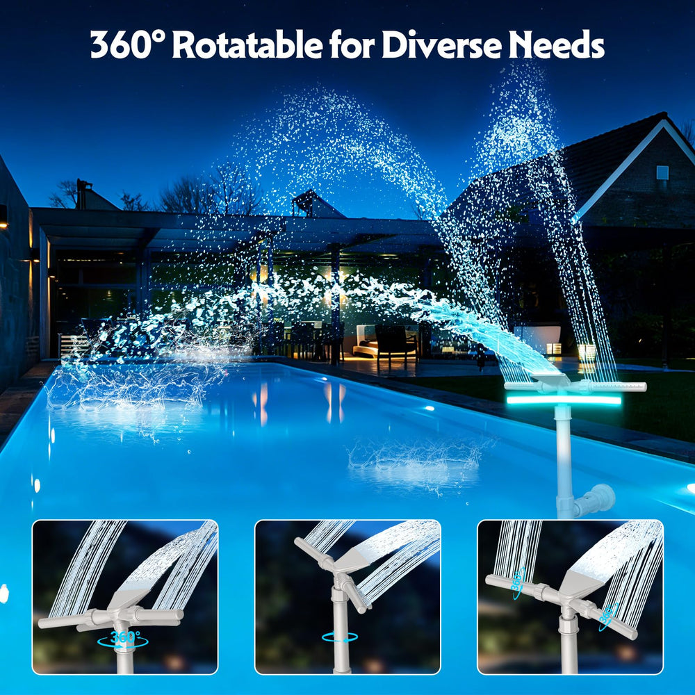 Mooroer multicolor LED light show at night benefit: vibrant pool ambiance