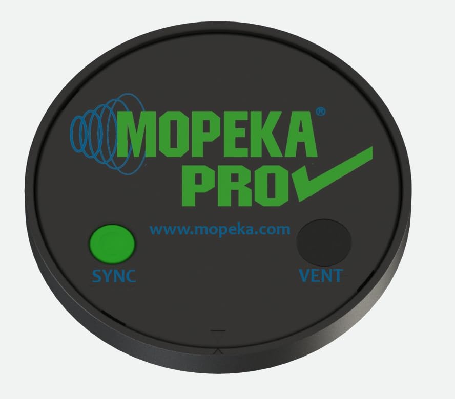Mopeka sensor installed near RV and outdoor heater showing convenient remote monitoring advantage