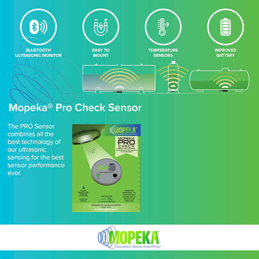 Close-up of Mopeka ultrasonic sensor head highlighting precision sensing technology