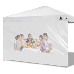 MordenApe clear sidewall front view showing full transparent coverage and weather protection