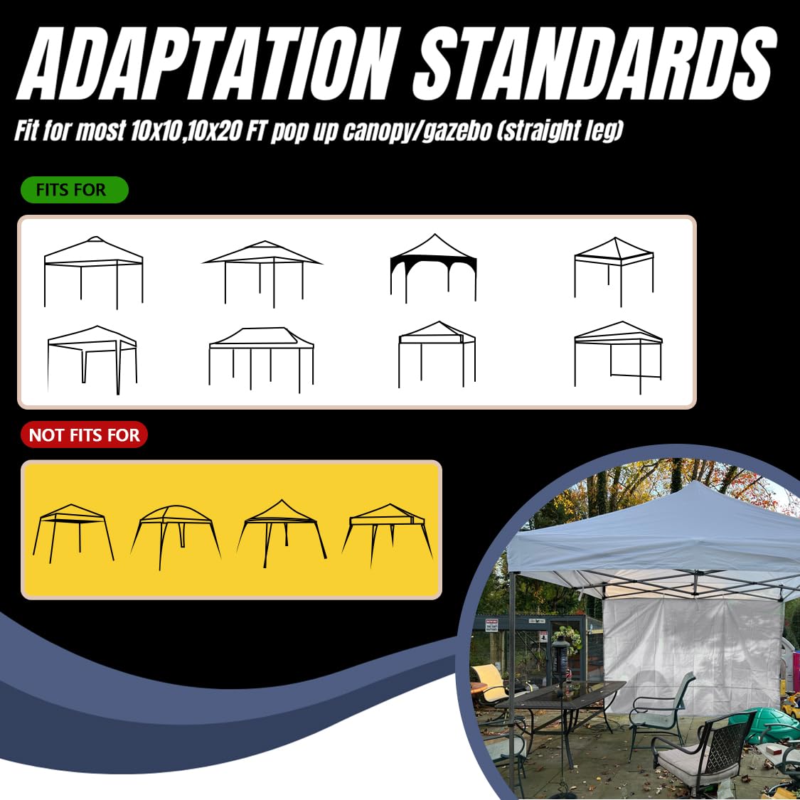 MordenApe sidewall next to person illustrating 120x76 inch height for scale and fit clarity