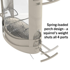More Birds X-1 perch detail with integrated metal perches for stable bird access
