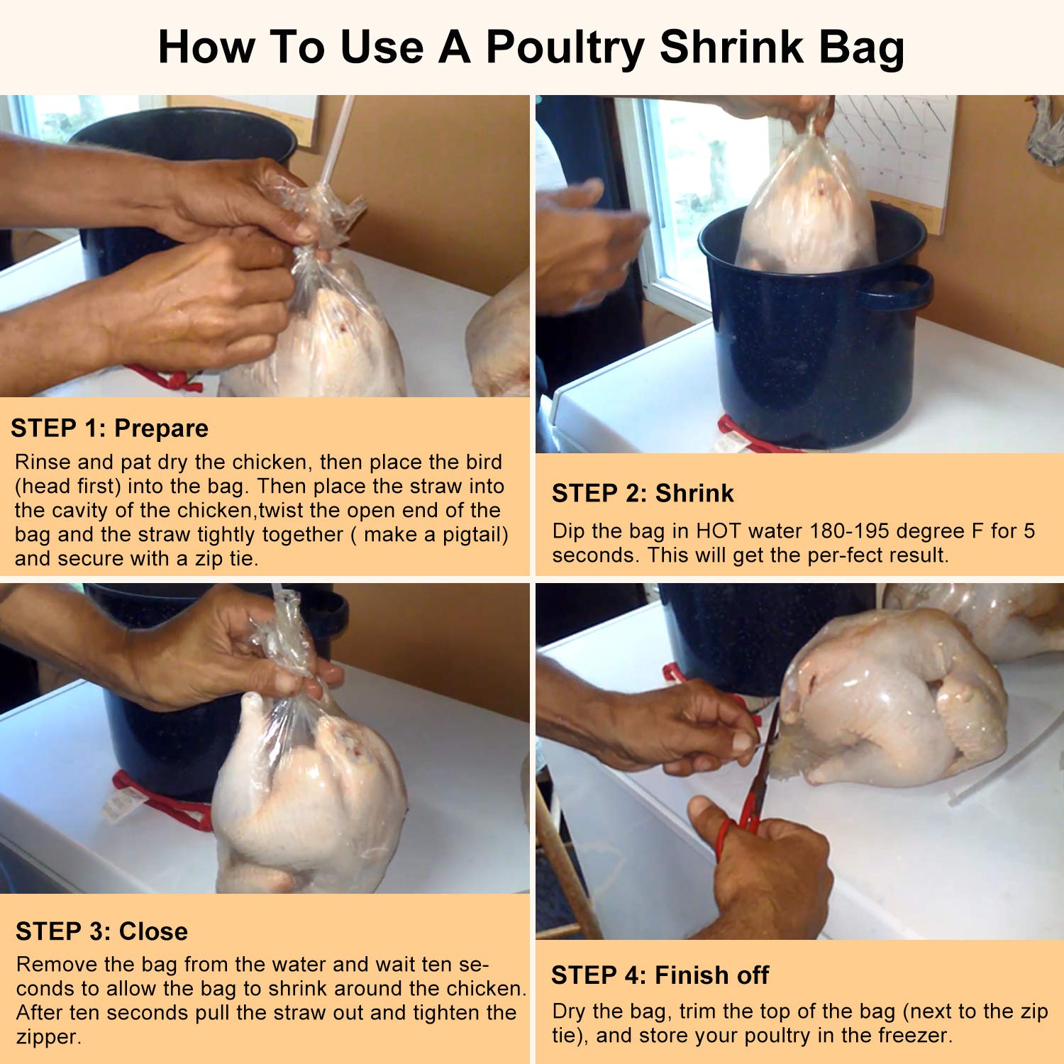 Morepack tightly shrunk chicken after process showcasing compact, space-saving storage