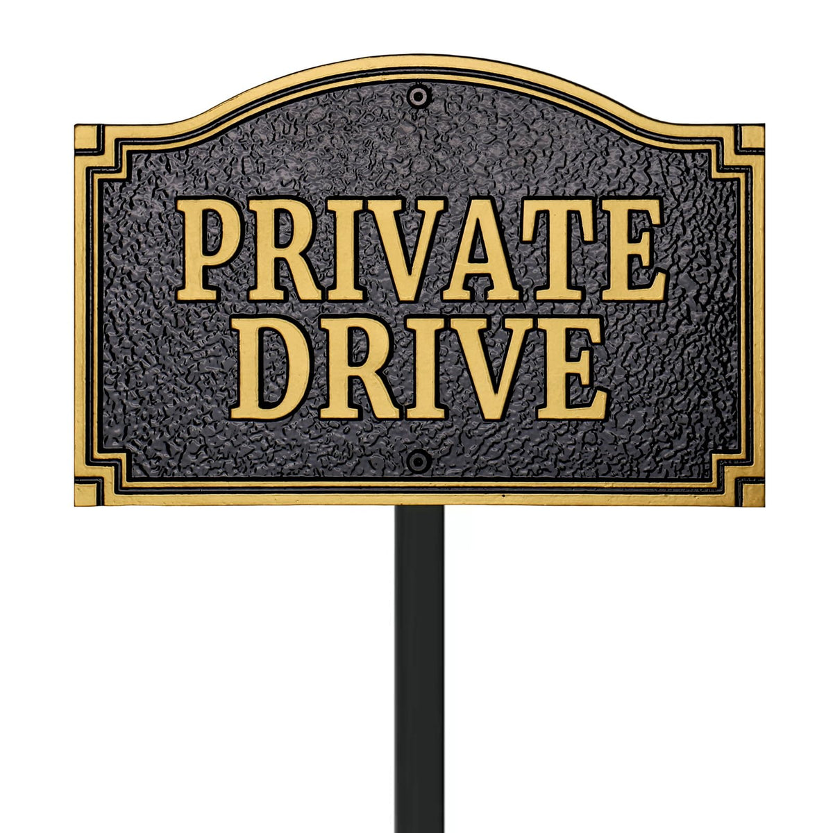 Morgtta front-facing sign showing clear private drive text and curb appeal