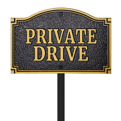 Morgtta front-facing sign showing clear private drive text and curb appeal