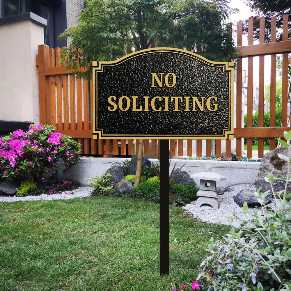 Morgtta installed on yard stake in garden setting adding refined curb appeal