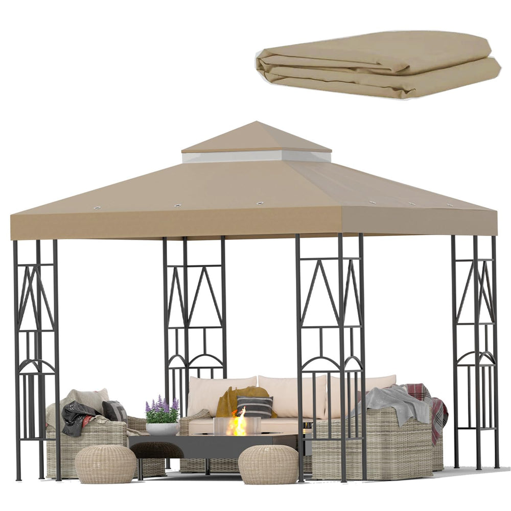Morikoro front view of khaki canopy top showing full coverage and protection