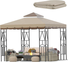 Morikoro front view coffee liqueur brown canopy showing full cover and lace, durable shade
