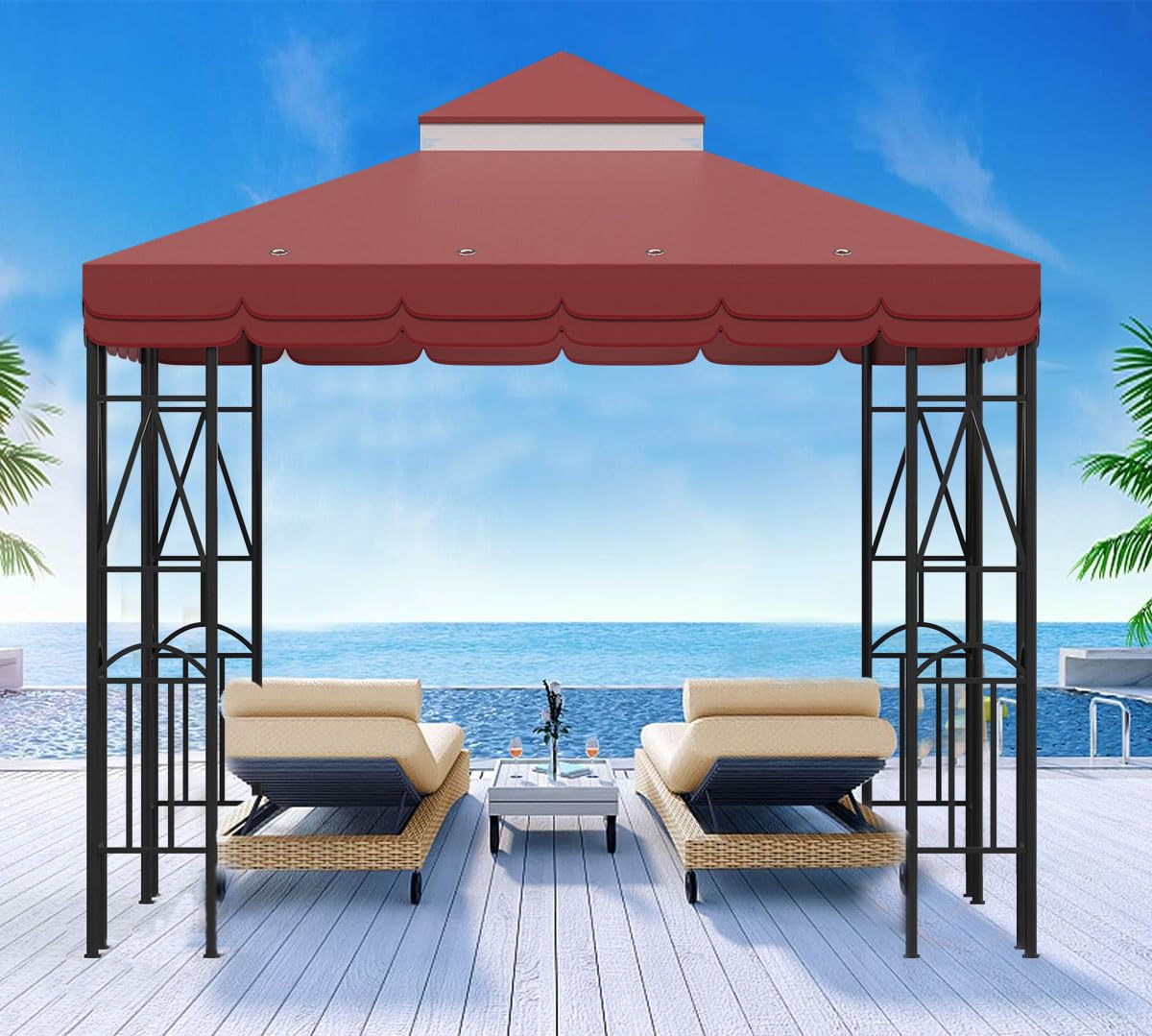 Morikoro canopy in backyard patio use providing shade and outdoor comfort