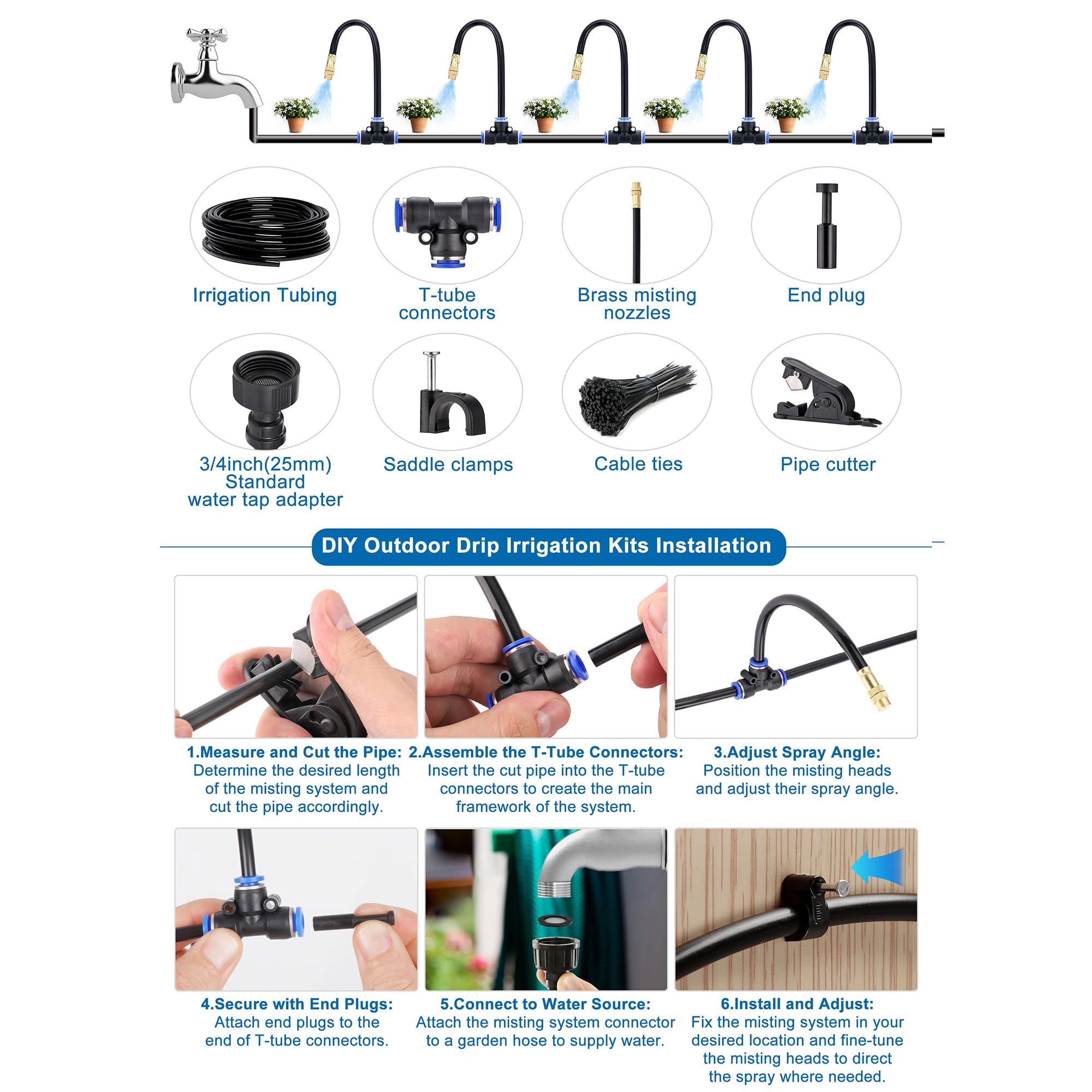 Mornajina accessories laid out with adapter, clamps and ties for organized setup