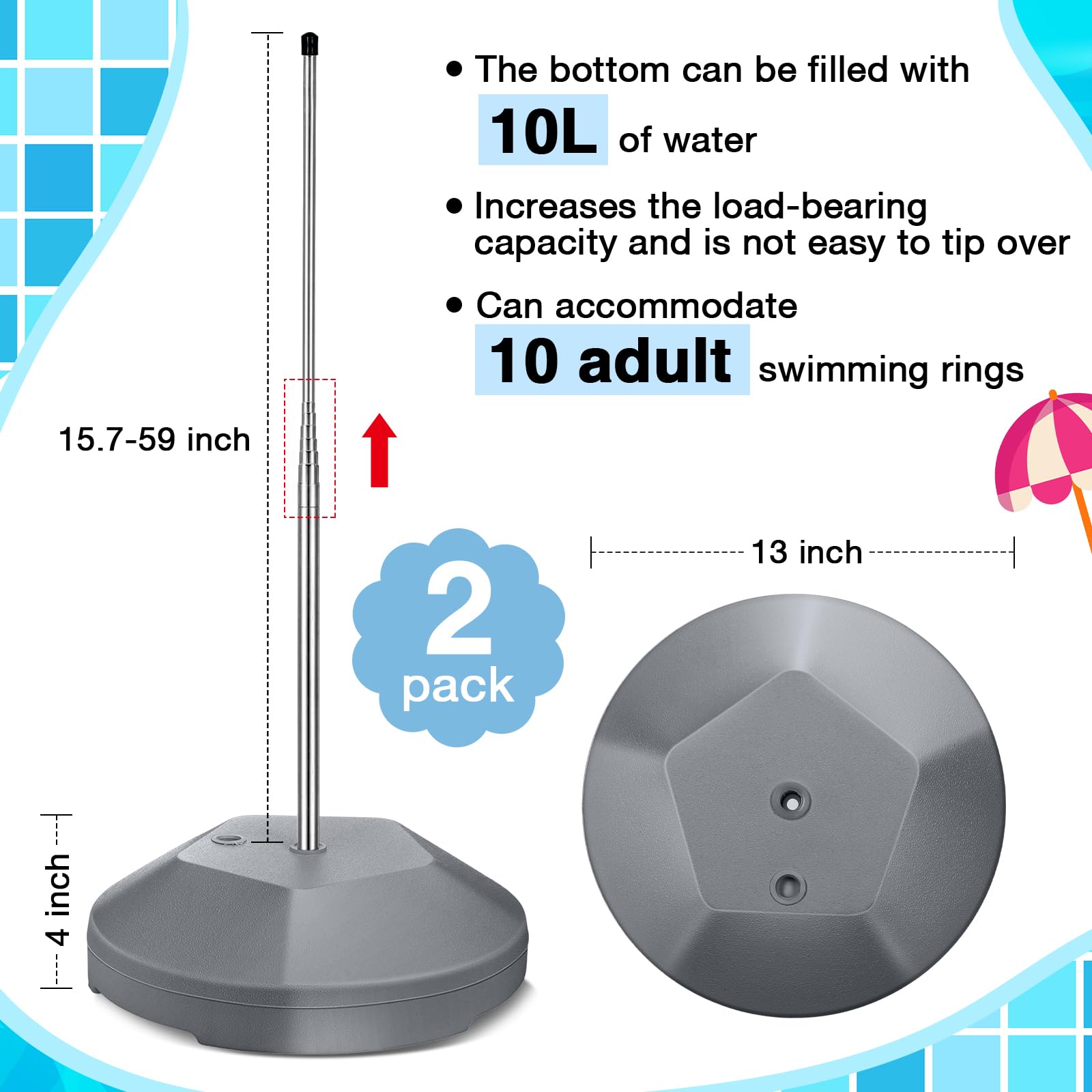 MorningRo base close-up with water-fill port, provides added ballast and stability