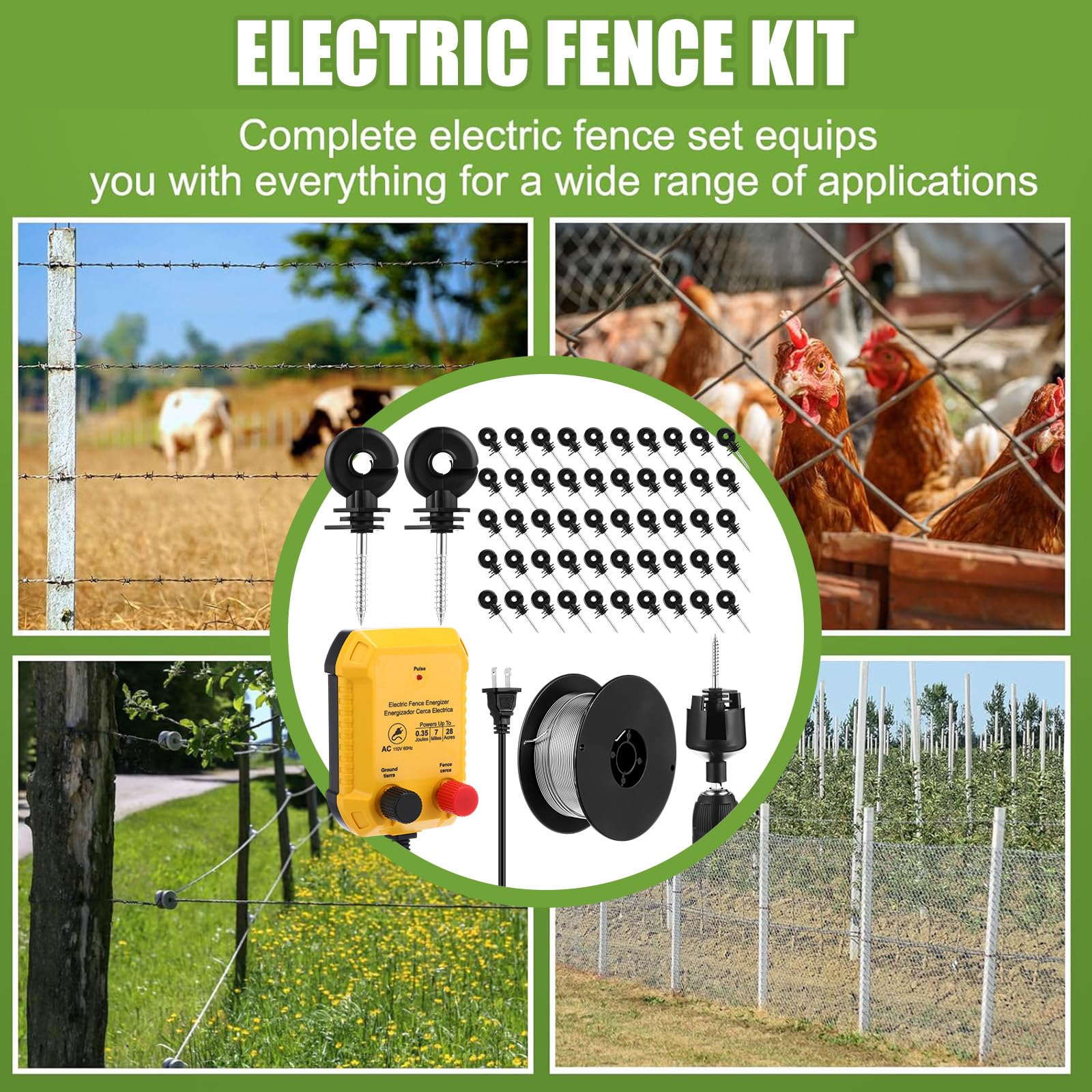 MorningRo electric fence on farm gate showing perimeter protection for small livestock