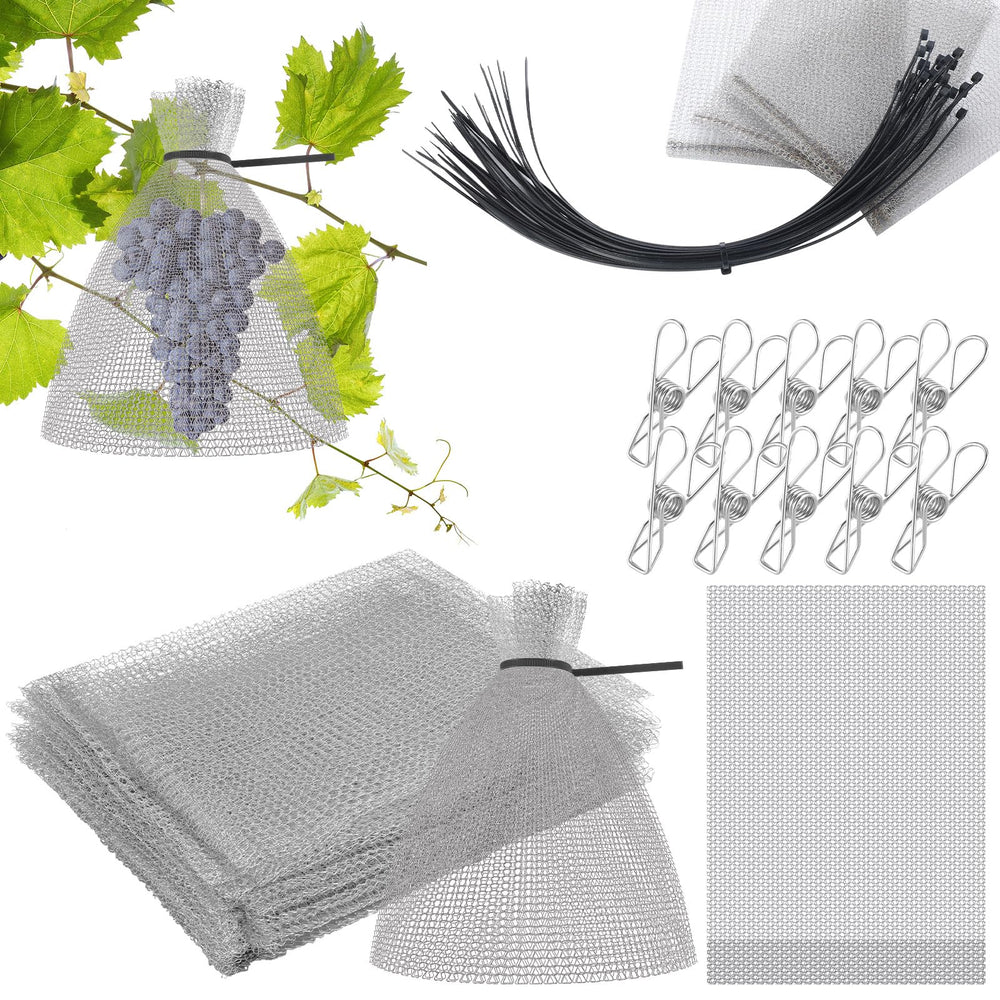 MorningRo front packaging showing 25 mesh bags and included clips, protects harvest