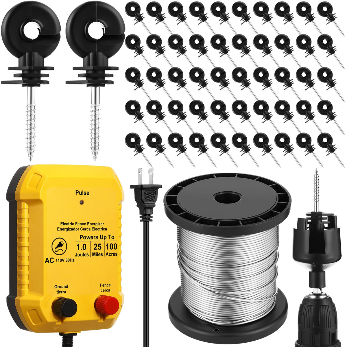 MorningRo energizer front view showing plug and compact housing, reliable continuous power