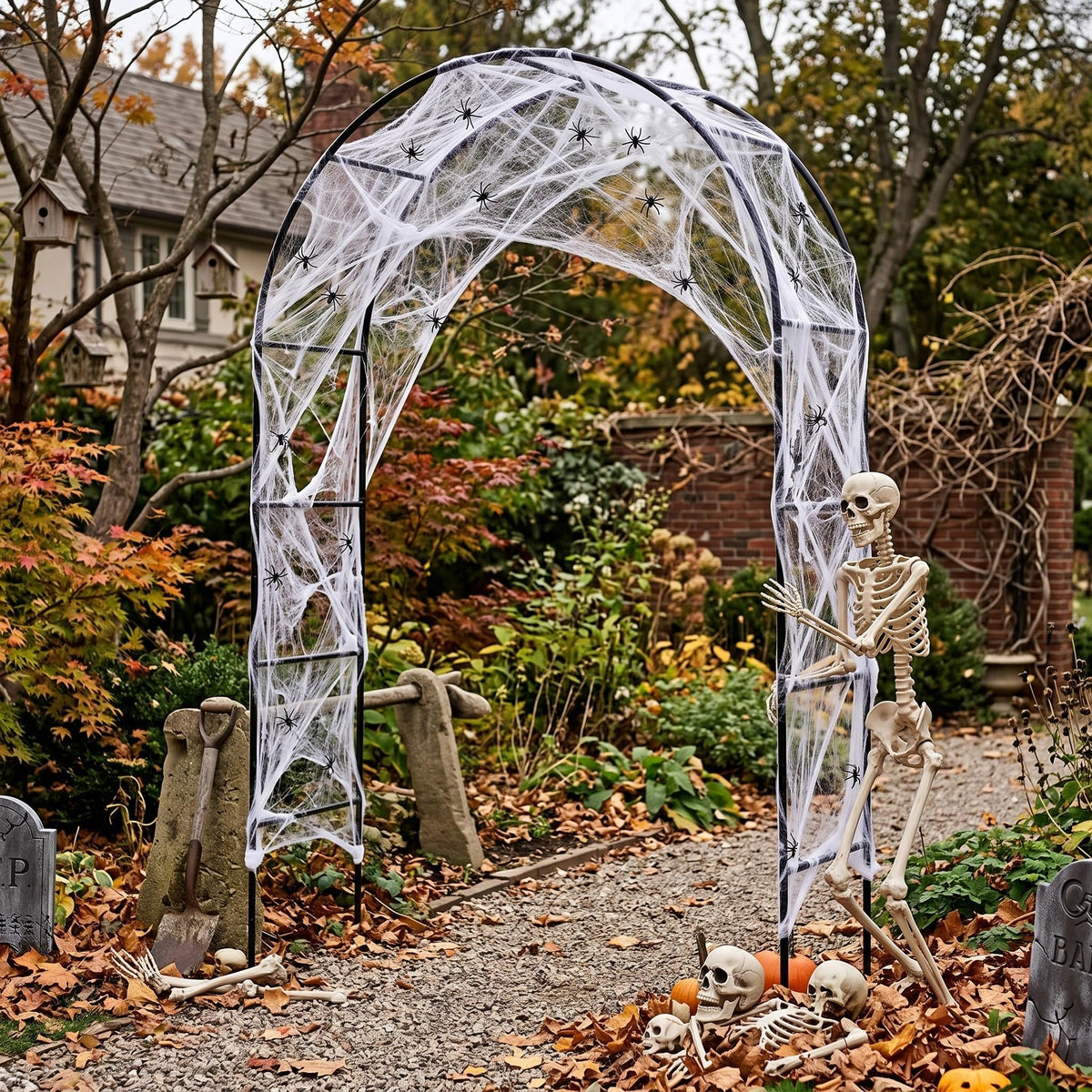 MorningRo arch front view showing dramatic haunted entrance and curb appeal