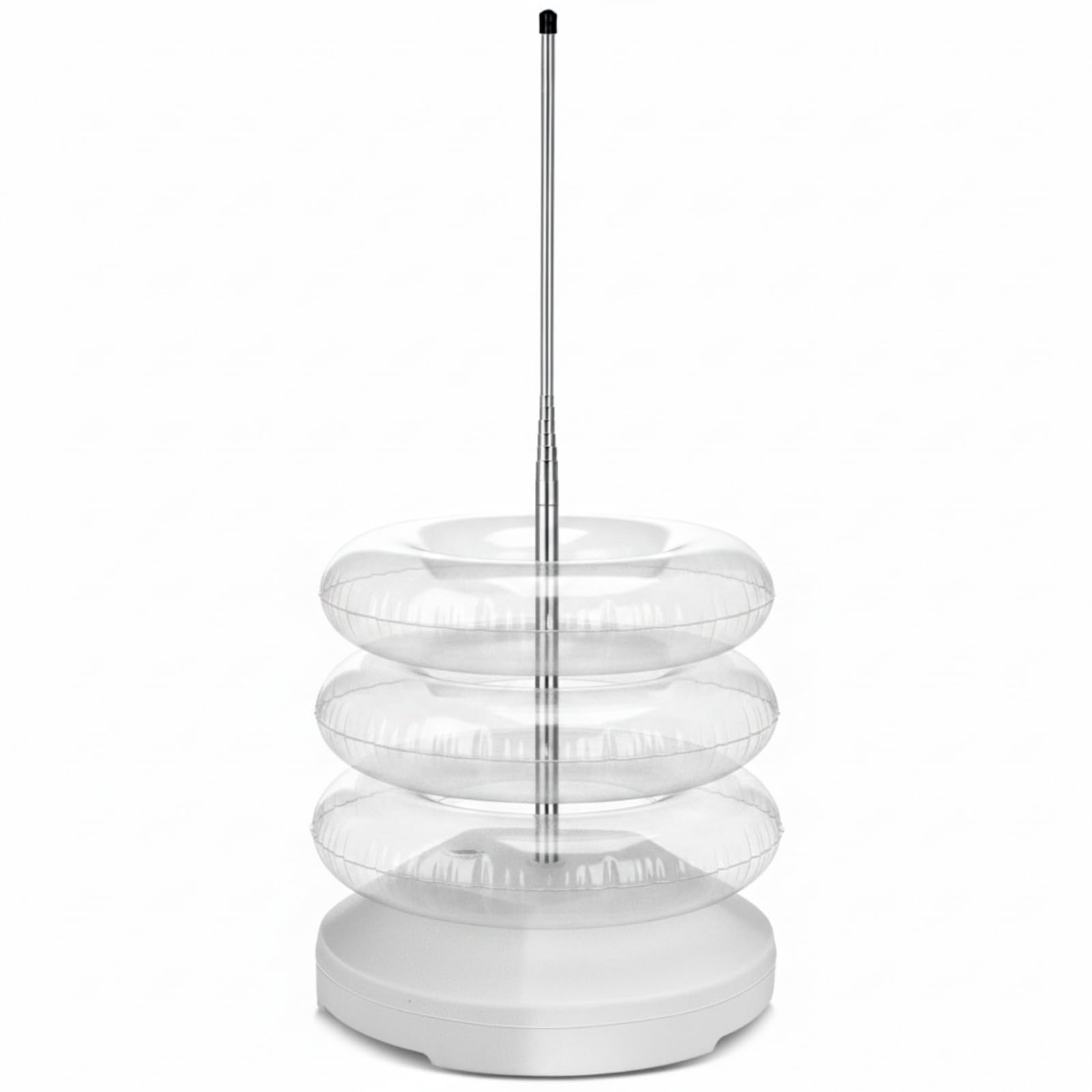 MorningRo front view rack loaded with floats showing organized storage benefit