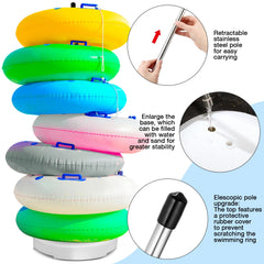MorningRo pole extended with stacked rings showing capacity and easy reach