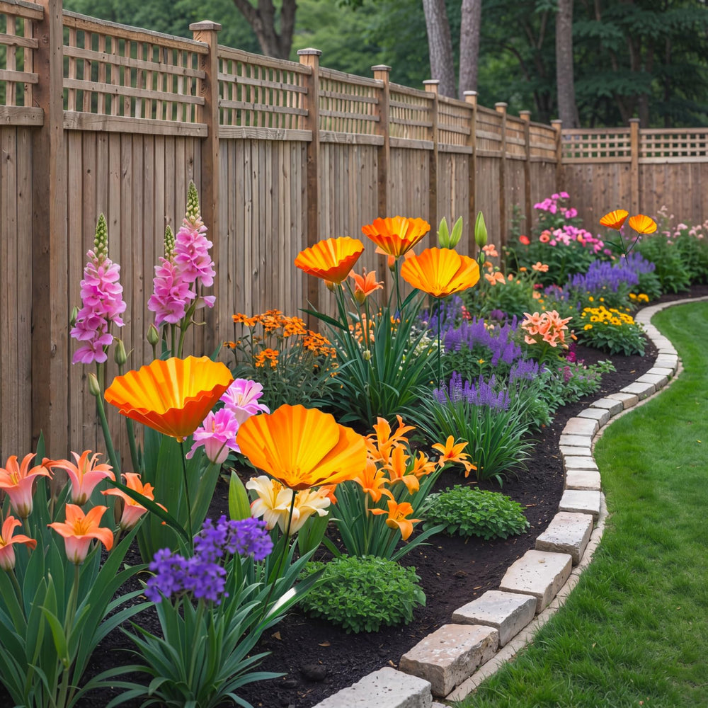 MorningRo stakes lining a garden path improving curb appeal and wayfinding