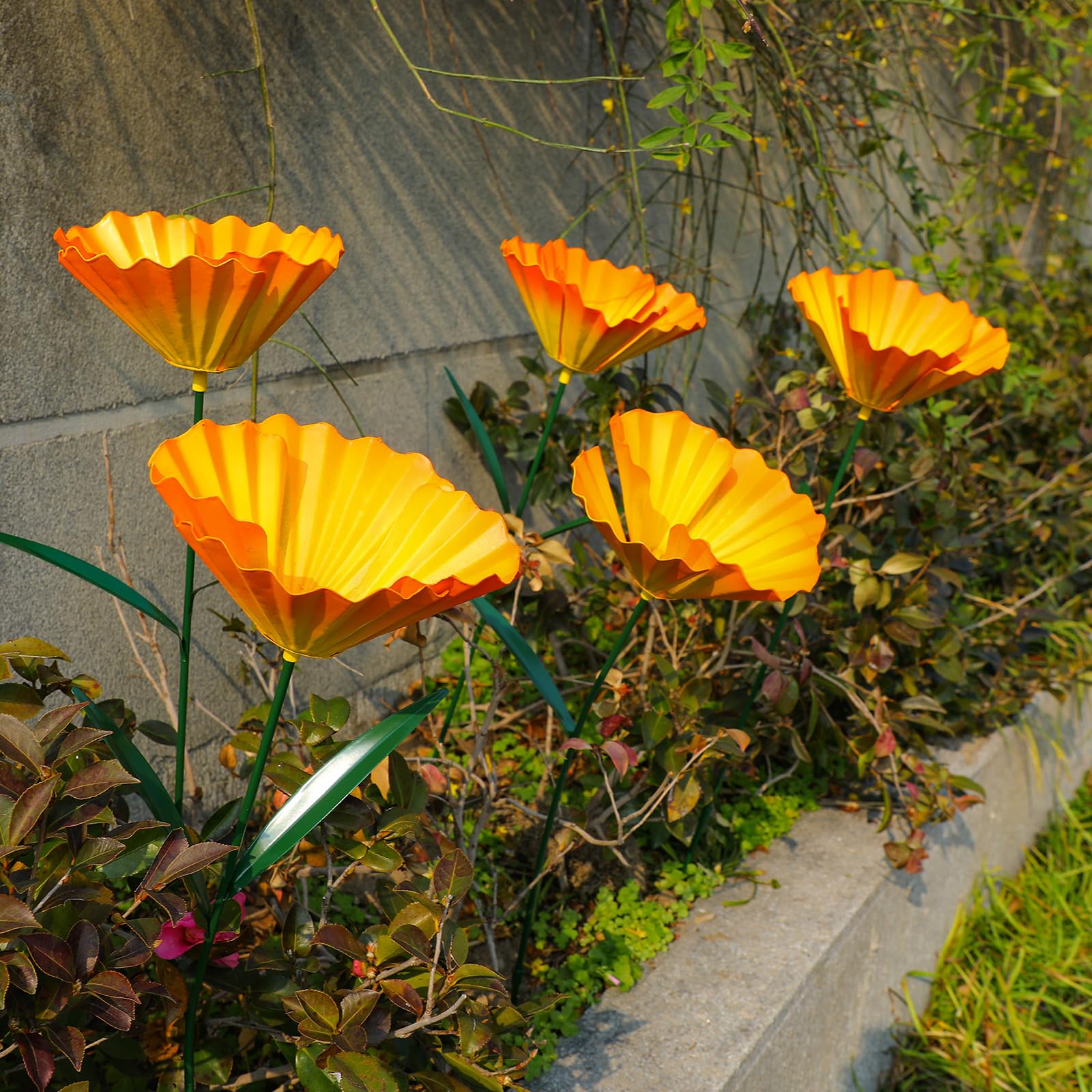 MorningRo rain-splashed stakes showing weatherproof finish for outdoor longevity