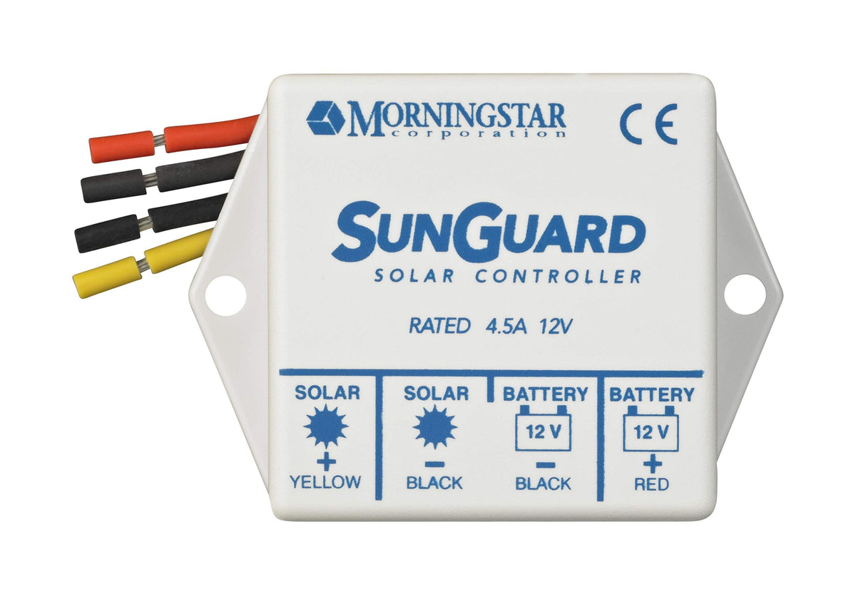 Morningstar Sunguard front panel showing LEDs and benefits for easy status checks