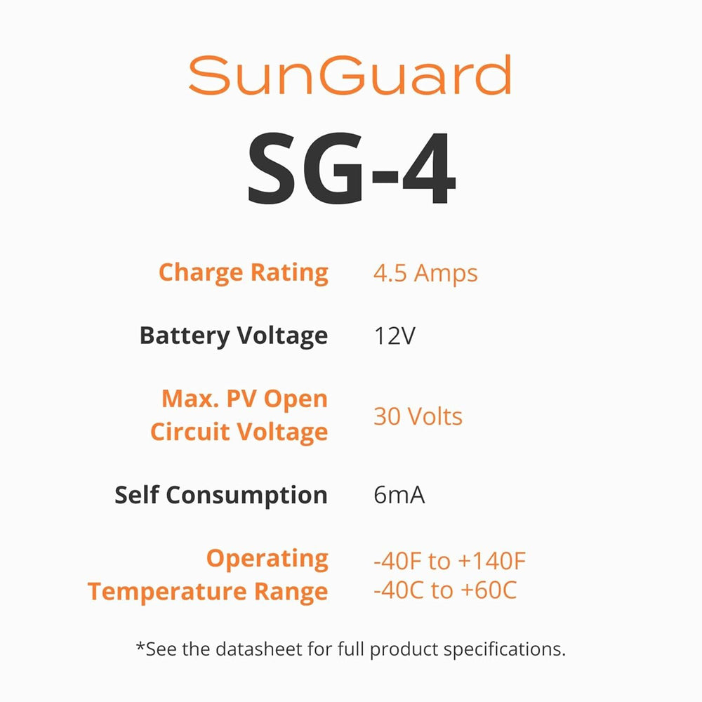Morningstar Sunguard next to 12V battery demonstrating compact size and space savings