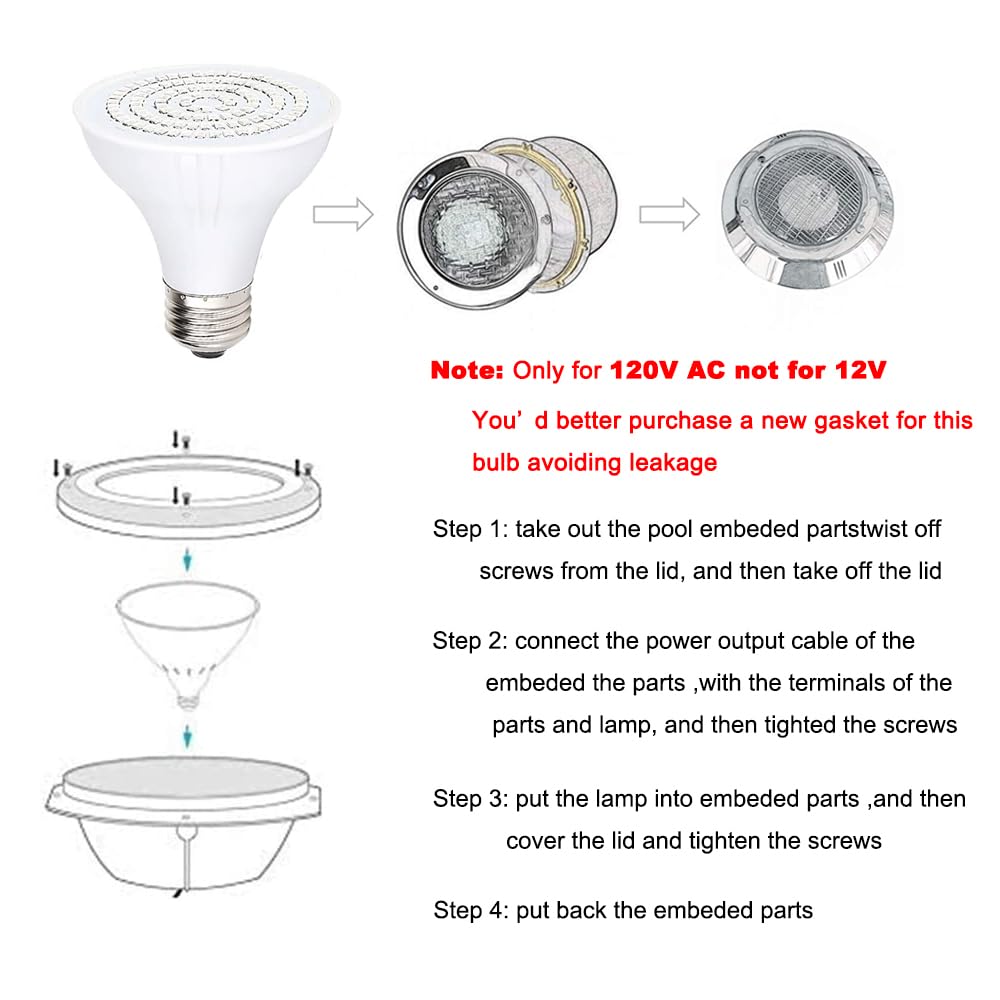 MOSELNY bulb installed under spa cover showing proper sealed installation benefit