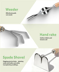 MOSFiATA ergonomic wooden handle detail for comfortable long gardening sessions
