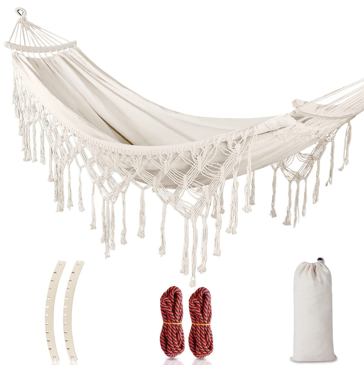 MOSFiATA front view hammock showing full bohemian style and comfortable lay