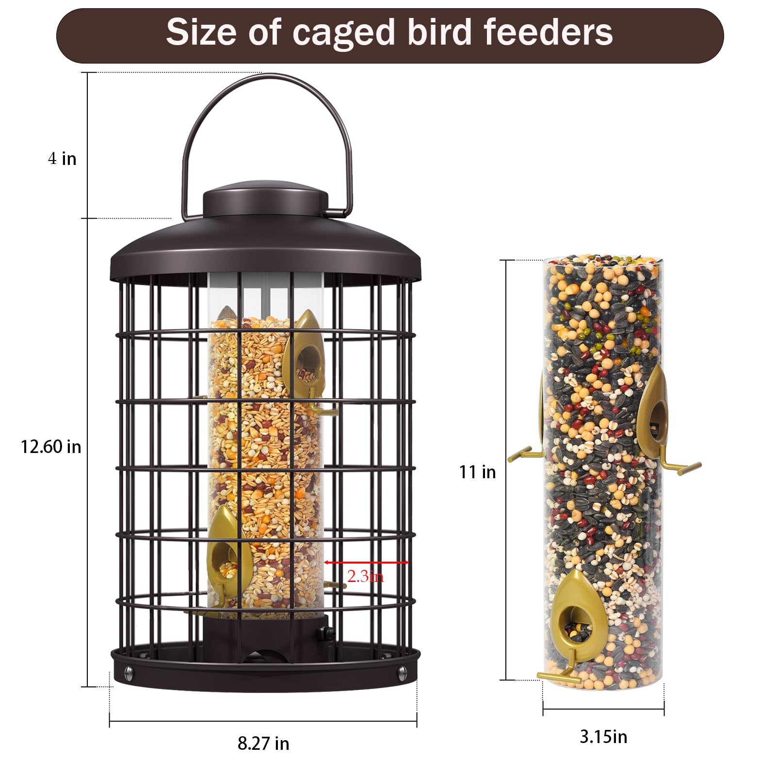 Mosloly feeder with small bird perched illustrating comfortable feeding and species attraction