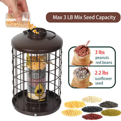 Mosloly dome lid detail shedding rain to protect seed from moisture and spoilage