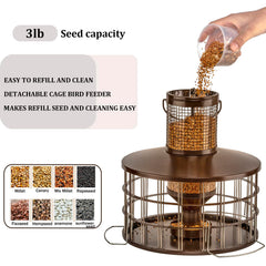 Mosloly aluminum perches and feeding ports detail offering secure landings