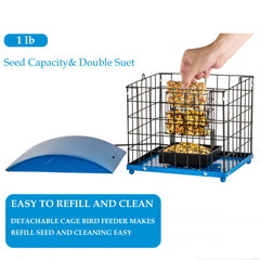 Mosloly top lid close-up highlighting weatherproof protection for feed