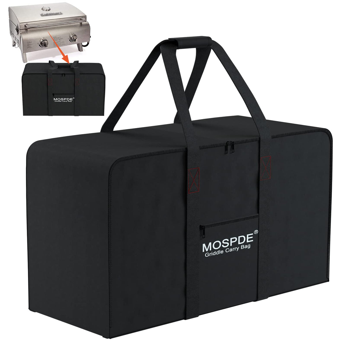 MOSPDE front view showing bag fitting Cuisinart CGG-306 and secure closure