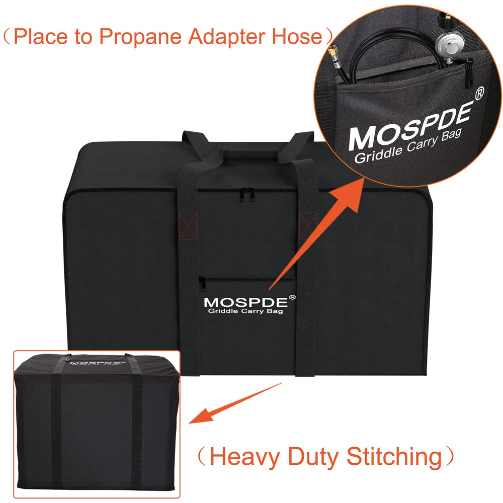 MOSPDE size comparison beside backpack demonstrating compact, transportable carry