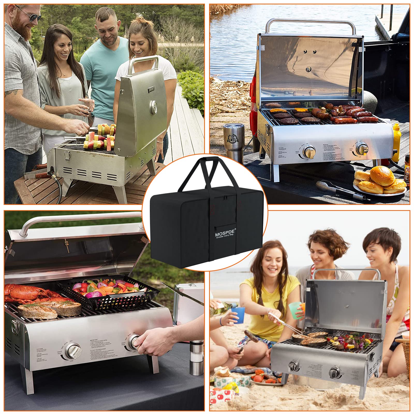 MOSPDE waterproof inner lining visible to protect Cuisinart grill from moisture