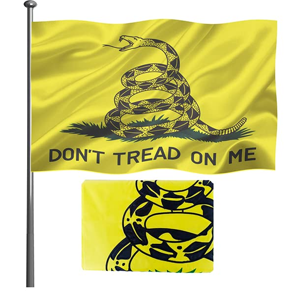 Mosprovie front view of Dont Tread On Me flag showing bold design and durability